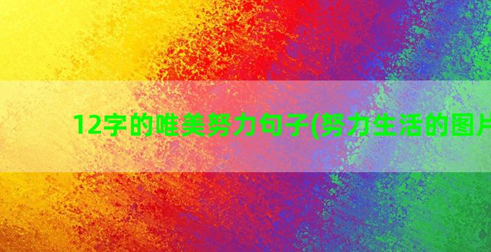 12字的唯美努力句子(努力生活的图片唯美)