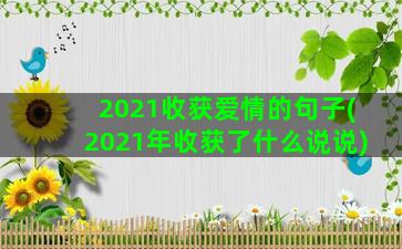 2021收获爱情的句子(2021年收获了什么说说)