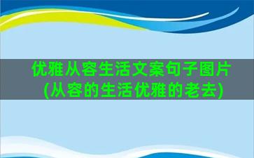 优雅从容生活文案句子图片(从容的生活优雅的老去)