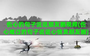 伤心的句子说说朋友圈视频(伤心难过的句子说说心情发朋友圈)