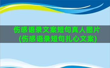 伤感语录文案短句真人图片(伤感语录短句扎心文案)