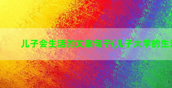 儿子会生活的文案句子(儿子大学的生活文案)