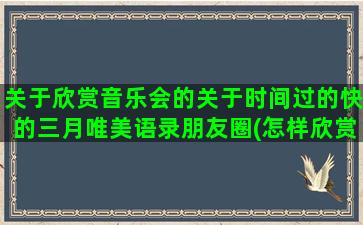 关于欣赏音乐会的关于时间过的快的三月唯美语录朋友圈(怎样欣赏交响乐音乐会)