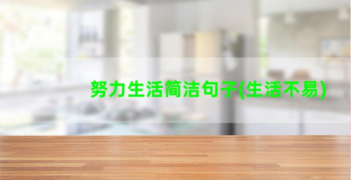 努力生活简洁句子(生活不易)