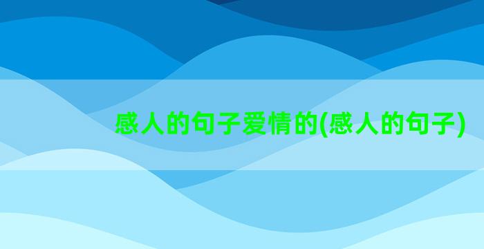 感人的句子爱情的(感人的句子)