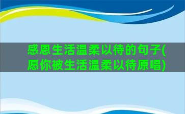 感恩生活温柔以待的句子(愿你被生活温柔以待原唱)