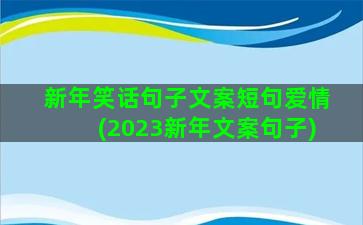 新年笑话句子文案短句爱情(2023新年文案句子)