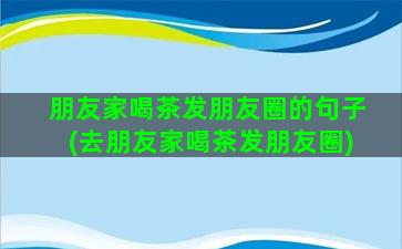 朋友家喝茶发朋友圈的句子(去朋友家喝茶发朋友圈)