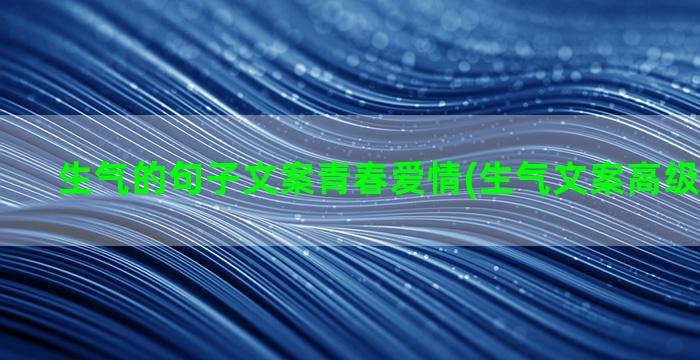 生气的句子文案青春爱情(生气文案高级简短句子)