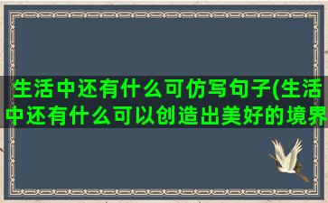 生活中还有什么可仿写句子(生活中还有什么可以创造出美好的境界仿写一句)