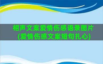 相声文案爱情伤感语录图片(爱情伤感文案短句扎心)