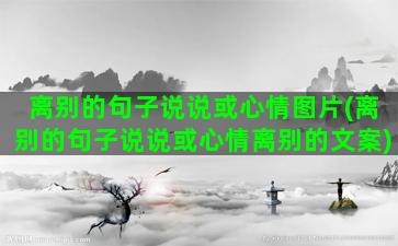 离别的句子说说或心情图片(离别的句子说说或心情离别的文案)