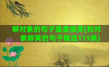 聊对象的句子温柔搞笑(和对象聊黄的句子精选115条)